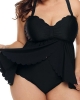 Oversized Black Cross Back Two Piece Swimsuit (plus size)