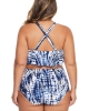 Oversized Blue Strappy High Waist Swimsuits (plus size)