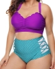 Oversized High-rise Fish Scale Swim Briefs (plus size)