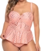 Oversized Pink Halter Neck Peplum Tankini (plus size)