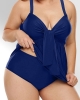 Oversized Pleated Babydoll Top and High Waist Panty Swimsuit (plus size)