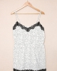 Oversized Polka Dot Lace Splicing Spaghetti Strap Tank Top (plus size)