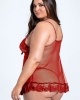 Oversized Red Lace Seduction Underwear with Thong (plus size)