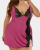 Oversized Rose Lace Stitching Babydoll (plus size)