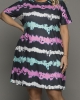 Oversized Striped Tie-dyed Mini Dress & Gown (plus size)
