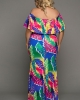Oversized Tropical Palms Mermaid Dress & Gown (plus size)